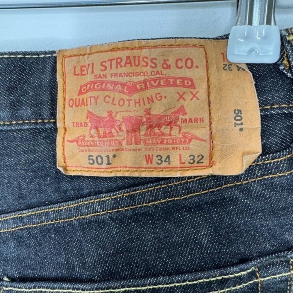 Levis 501 Black Wash Jeans Mens 34 - Picture 4 of 12
